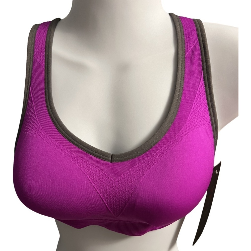 Yelete Purple Padded Removable Sports Razor Back Bra